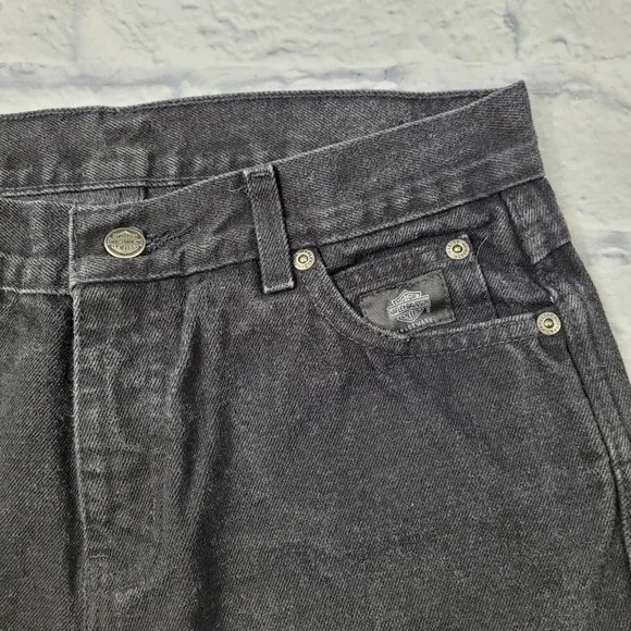 Harley Davidson Black 100% Cotton Bootcut Jeans size 4 Long - Picture 13 of 16